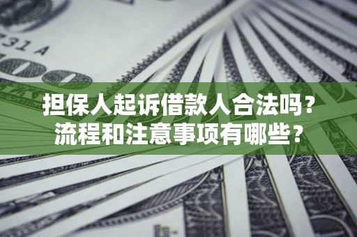 北京担保人起诉借款人合法吗？流程和注意事项有哪些？
